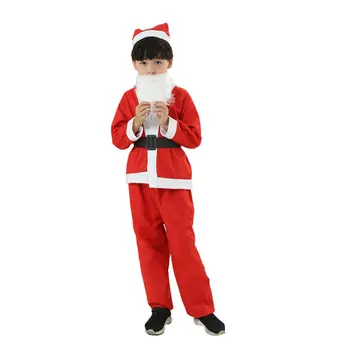 

2018 New Christmas Child Safety Protective Warm Clothing Set Child Boy Girl Warm Red Santa Claus Christmas Costume