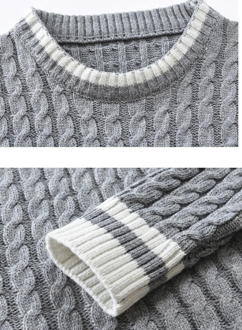 CYSINCOS осенне-зимний Рождественский свитер мужской пуловер брендовый мужской джемпер размера плюс мужской свитер полосатый 6XL-M корейский серый свитер
