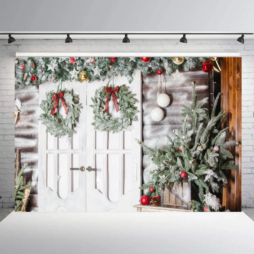BEIPOTO белая дверь Рождественский Декор Фон для фотосъемки sanow семья дети фото Xmas