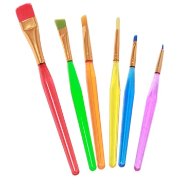 

High Quality 6pcs/Pack Cake Brush Fondant Decorating Sugarcraft Drawing Tool Icing Sets DIY Pastry Painting Pen Painting Helper