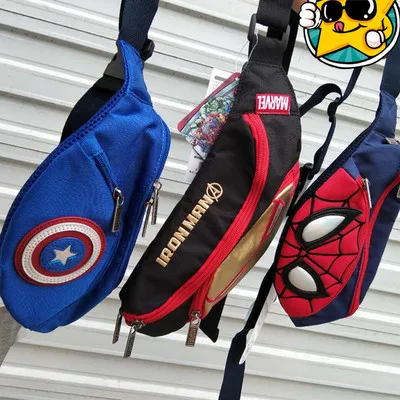Disney новая мультяшная сумка на пояс с карманами, Детская сумка-мессенджер, рюкзак с изображением Человека-паука, Детская сумка для телефона, нагрудная сумка для мужчин