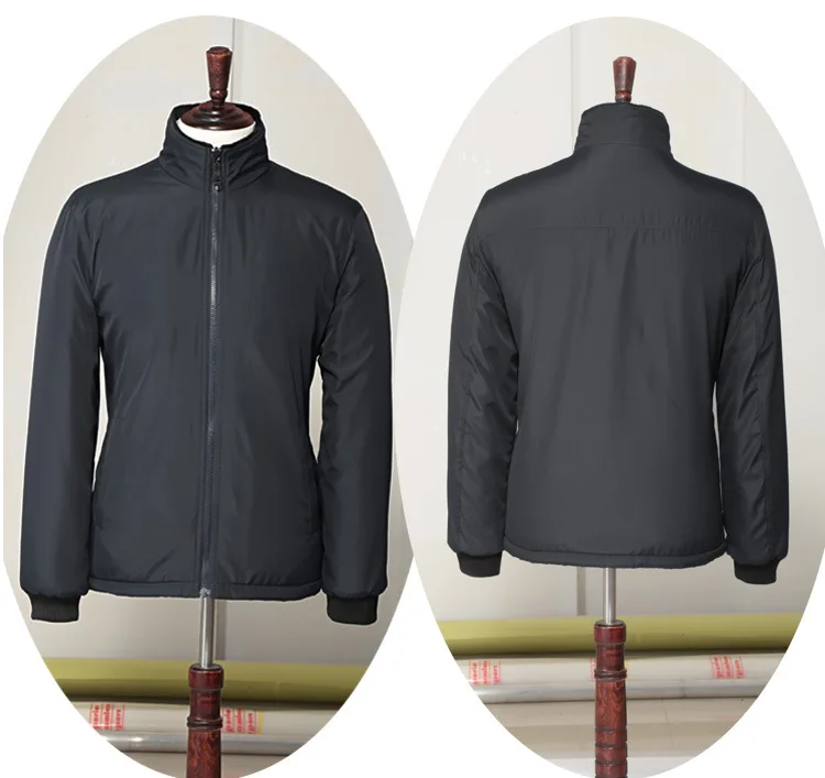 Winter New Style Brushed And Thick MEN'S Cotton-padded Coat Men's Middle-aged-Warm Leisure Suit Male Padded