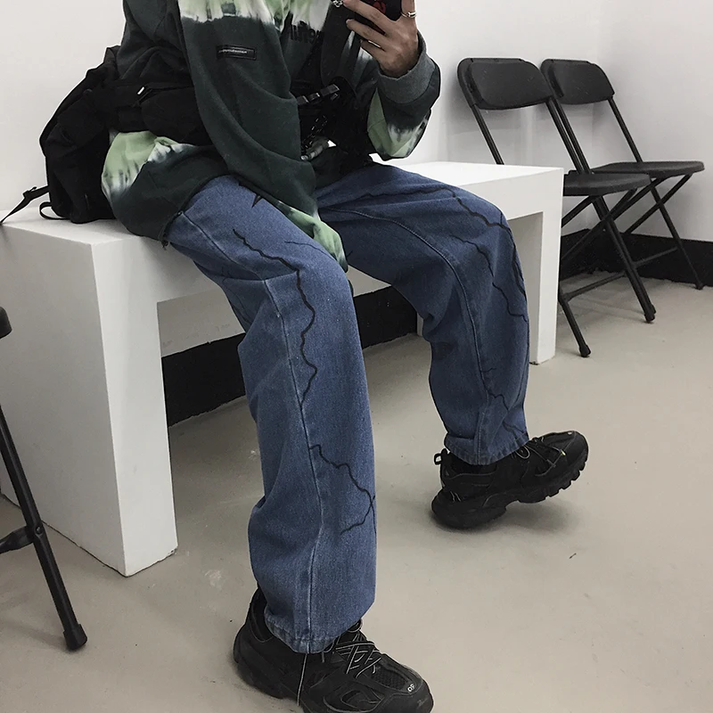Neploe женские осенние Широкие джинсовые брюки на молнии повседневные Harajuku модные