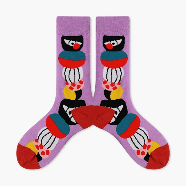 Autumn/Winter Couples Skateboard Sox Creative Abstract Art Harajuku Hip Hop Streets Tide Socks Colorful Funny Socks Skarpetki 18