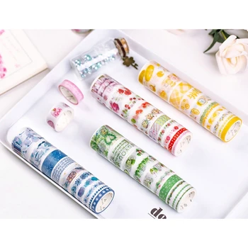 

100pcs/pack Flower Washi Tapes Scrapbooking Hand Account Decorative Sticker DIY Masking Adhesive Tape