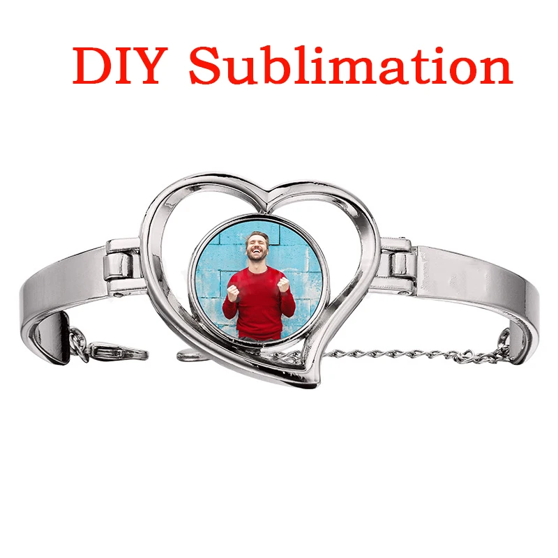 

DIY Sublimation Heart-Shaped Bracelet Heat Transfer Metal Jewelry Gift Making For Women Fashion Valentine's Day Present