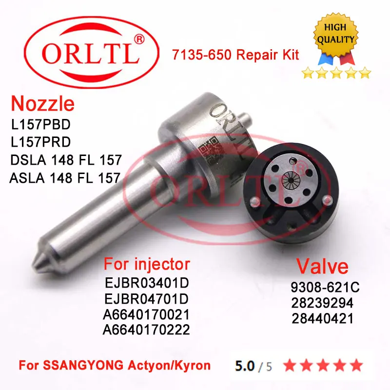 Nozzle L157prd Injector Valve 9308621c Repair Kits (7135650 ) For Ejbr04701d Ejbr03401d