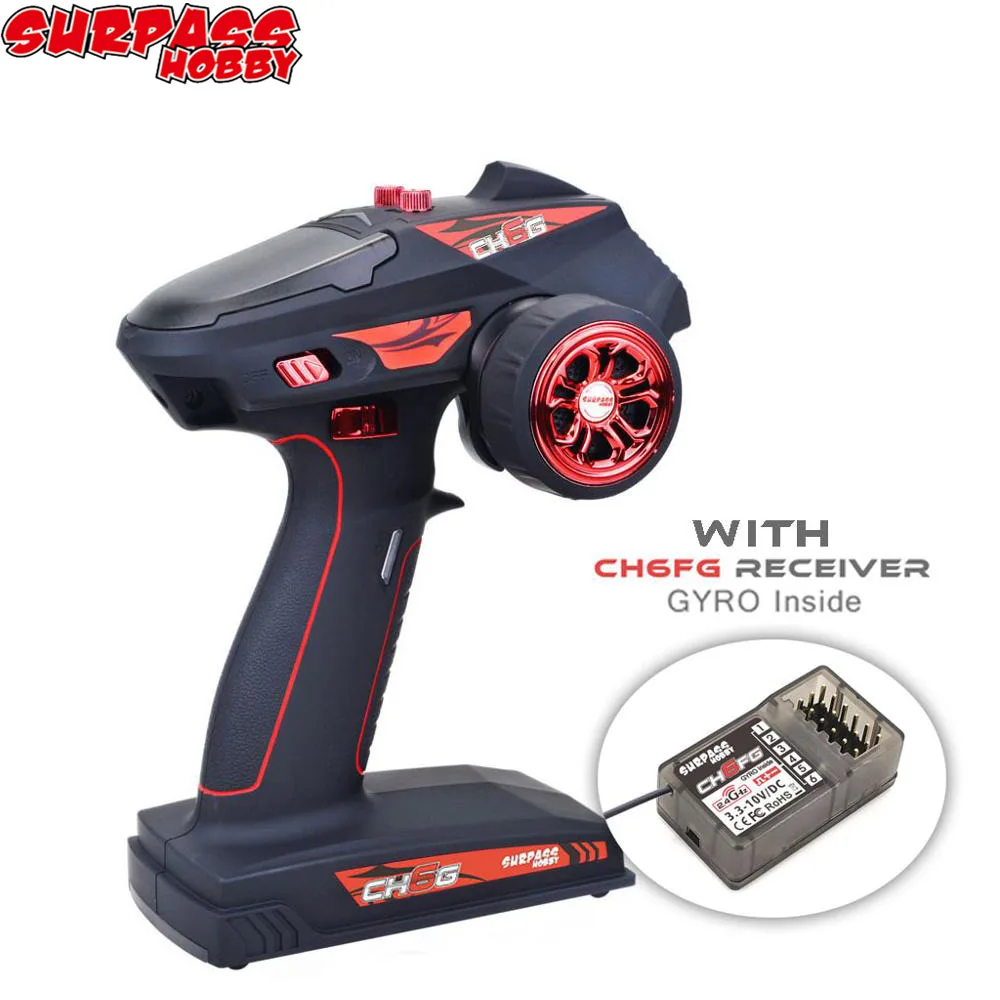 1/10 1/8 Remote control CH6G CH5 CH4 2.4G 6CH Transmitter w/ X6FG Gyro X6F Receiver for Crawler Axial SCX10 D90 RC Car Boat Tank | Игрушки и