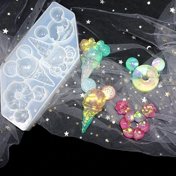 

Ice Cream Silicone Mold AB UV Epoxy Craft Resin Mould DIY Handcraft Casting Jewelry Ornament Decor Molds