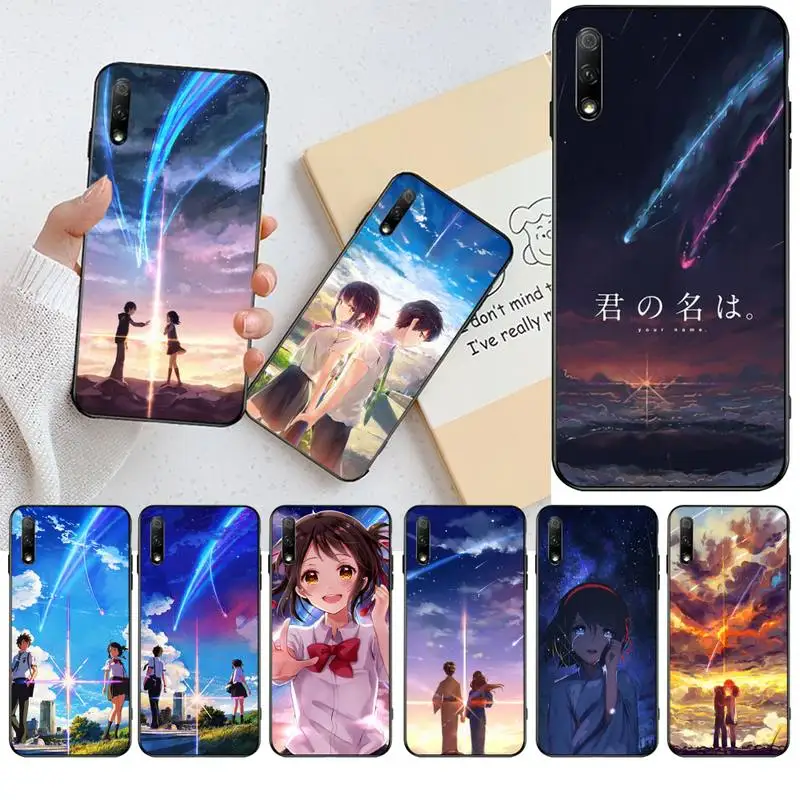 Чехол для телефона PENGHUWAN Kiminonawa с вашим именем японское аниме черный корпус Huawei Honor