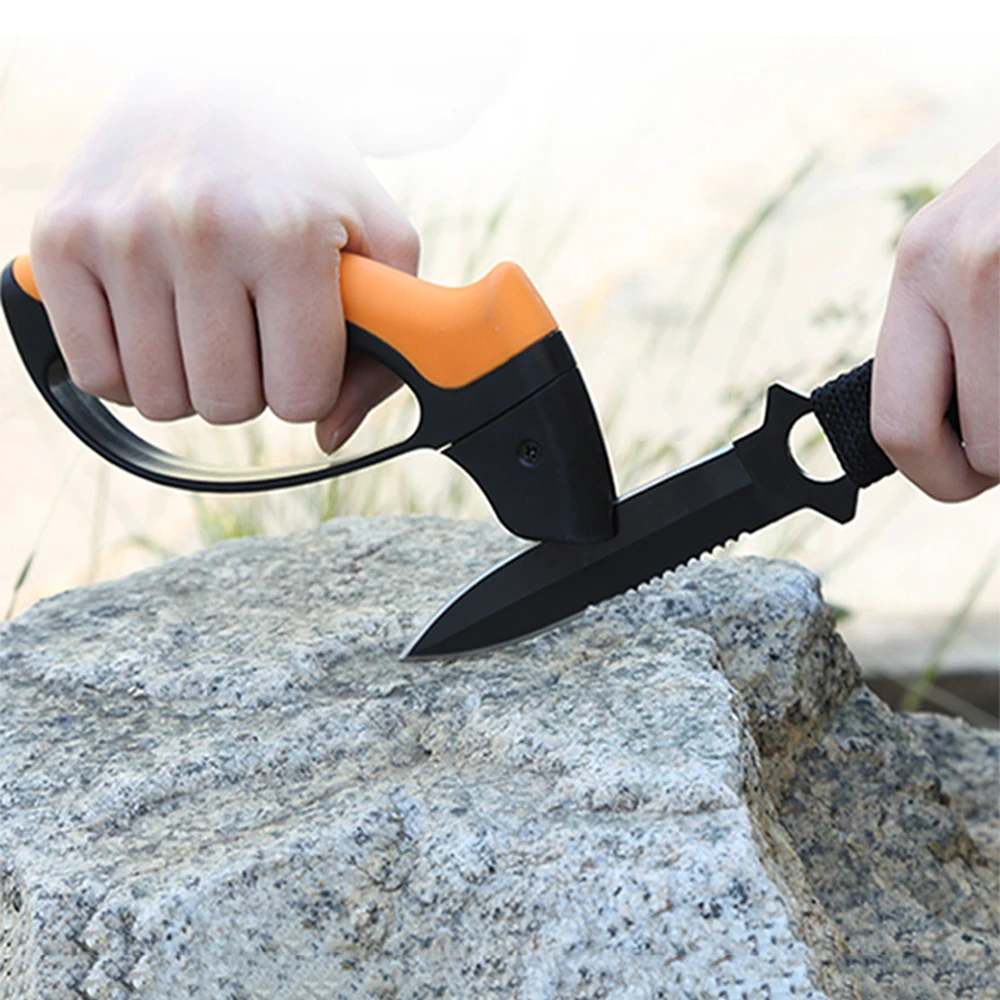

YOYAL Knife Sharpener Carbide Sharpener Outdoor Camping Traveling Handheld Knife Sharpener X-shape Slot Sharpening Tool