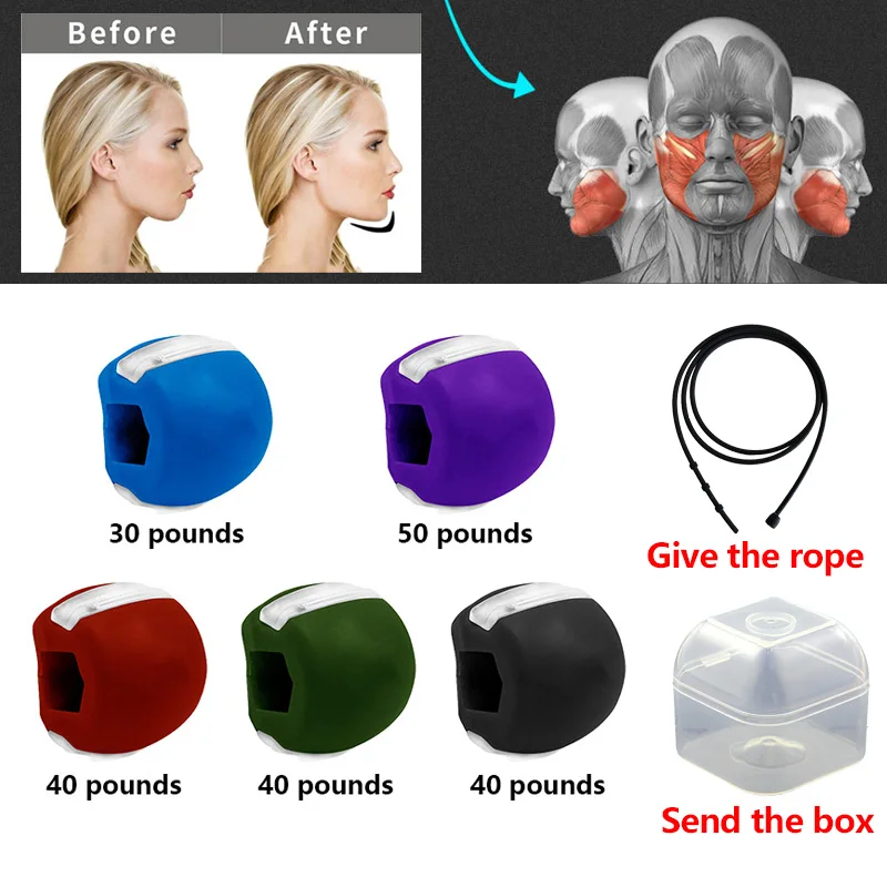 30/40/50Pounds Face Masseter Men Facial Pop NGo Mouth Jawline Jaw Muscle Exerciser Chew Ball Chew Bite Breaker Training pet dog chew toy ball водонепроницаемые игрушки bite устойчивые зубы шарики для собак обучение чистке зубов