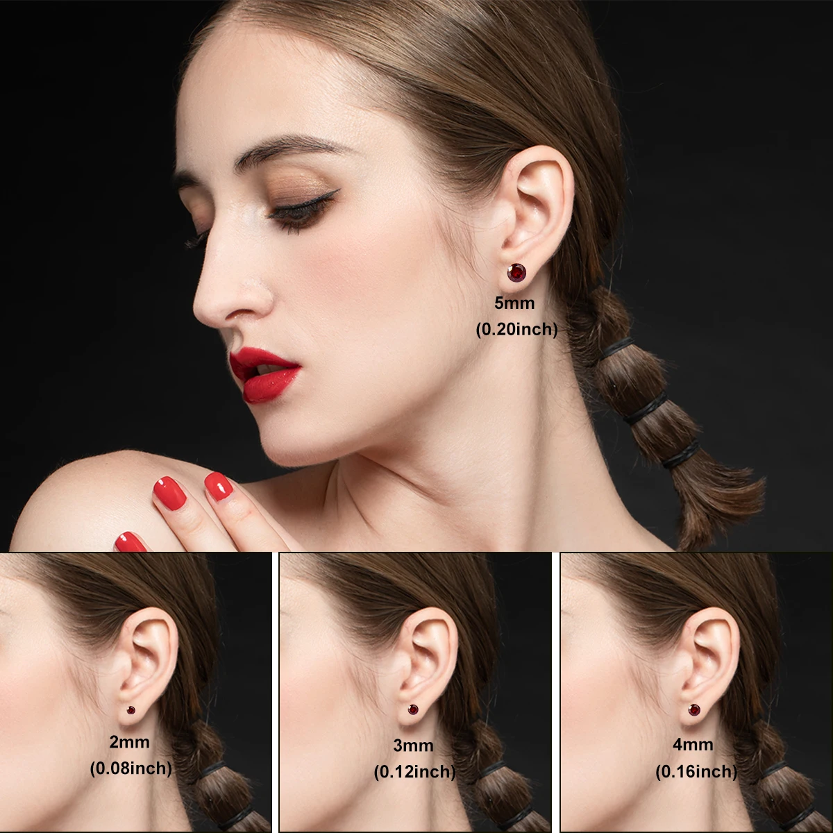 12 Pairs Plastic Stud Earrings for Sensitive Ears,Birthstone CZ Invisable  Stud Earring Set for Women Girls Серьги Гвоздики