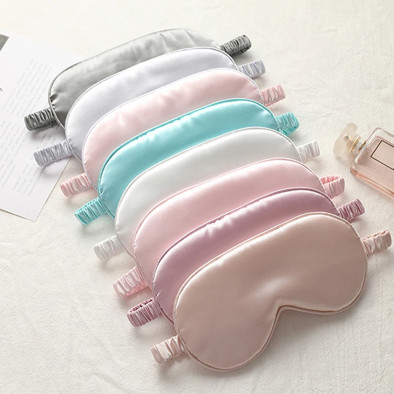 Faux Silk Sleep Eye Mask Colorful Light proof  Night Mask Breathable Face For Women Man Travel Nap Soft and Comfortable Cover