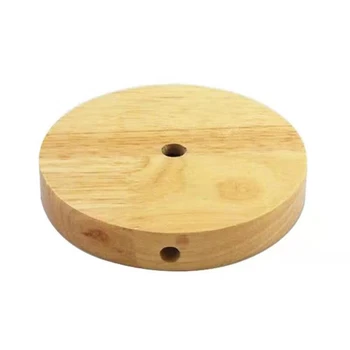 

Fixing Home Lamp Base Nordic Style Light Holder Decorative Bedside LED Bulb Bedroom Round Desktop Universal Vintage Wood