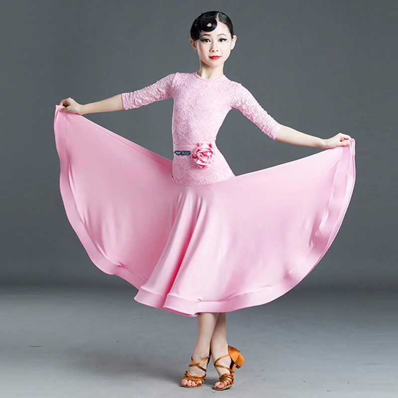 Ballroom dance costume leotard skirt outfit for girls waltz performance