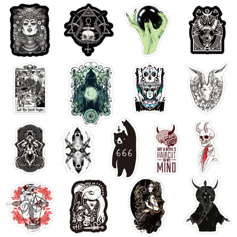 Horror Devil Witch Goth Stickers Lot Laptop Skateboard Luggage Car Decals Vinyl 
