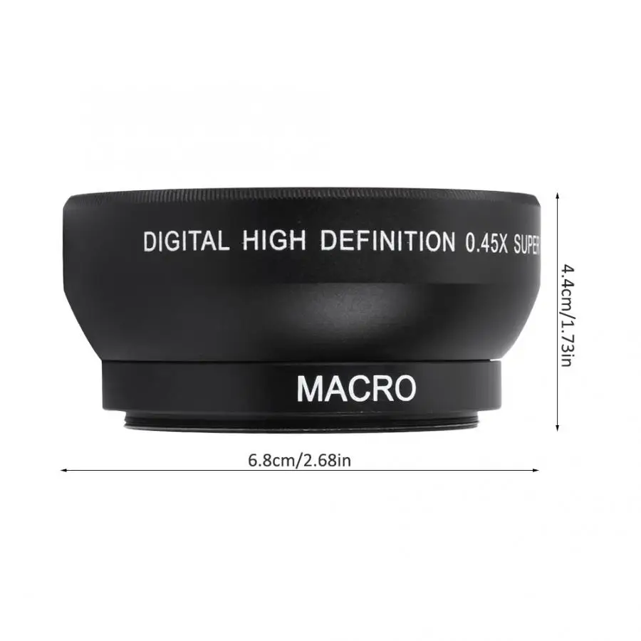 

0.45X Magnification High Definition Wide Angle Lens for 49mm Mount Camera Wide Angle Lens