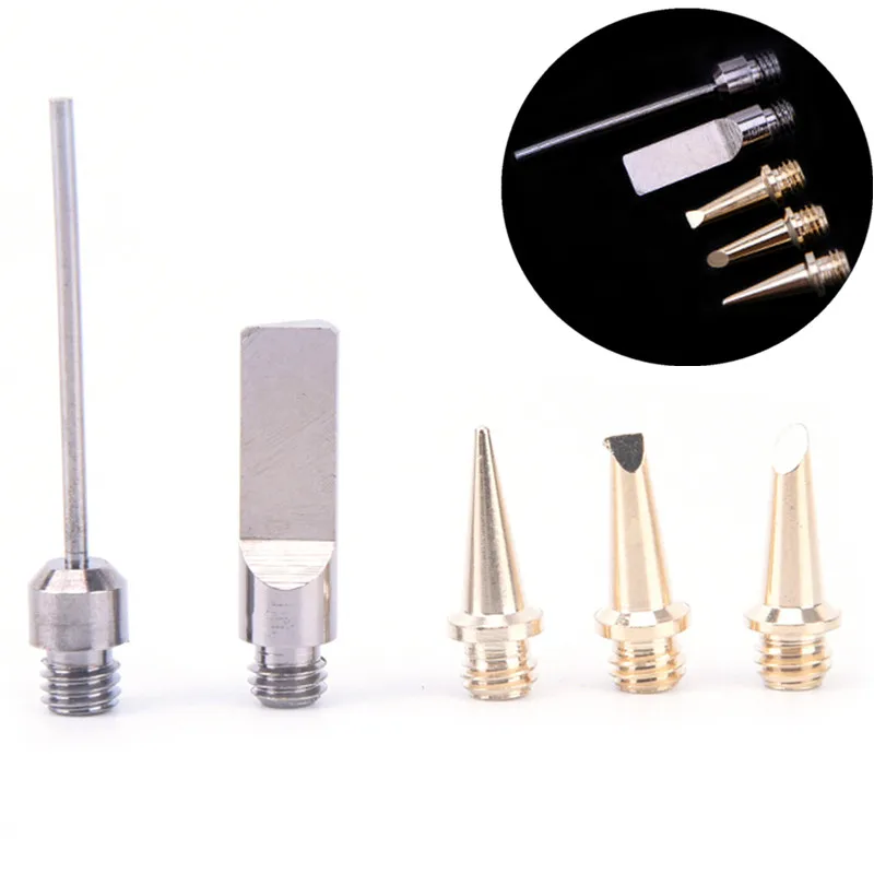 5Pcs/Set Ignition Butane Soldering Iron Tip Self-Ignition Gas Soldering Iron Cordless Welding Torch Kit Tool Fit For HS-1115K