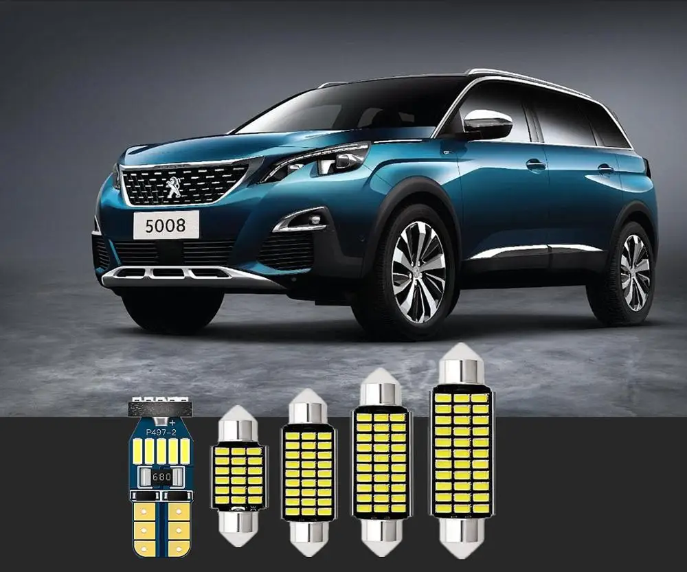 Автомобильный светильник для чтения 6 шт. белый светодиод T10 Peugeot 301 306 308 307 4007 405 406