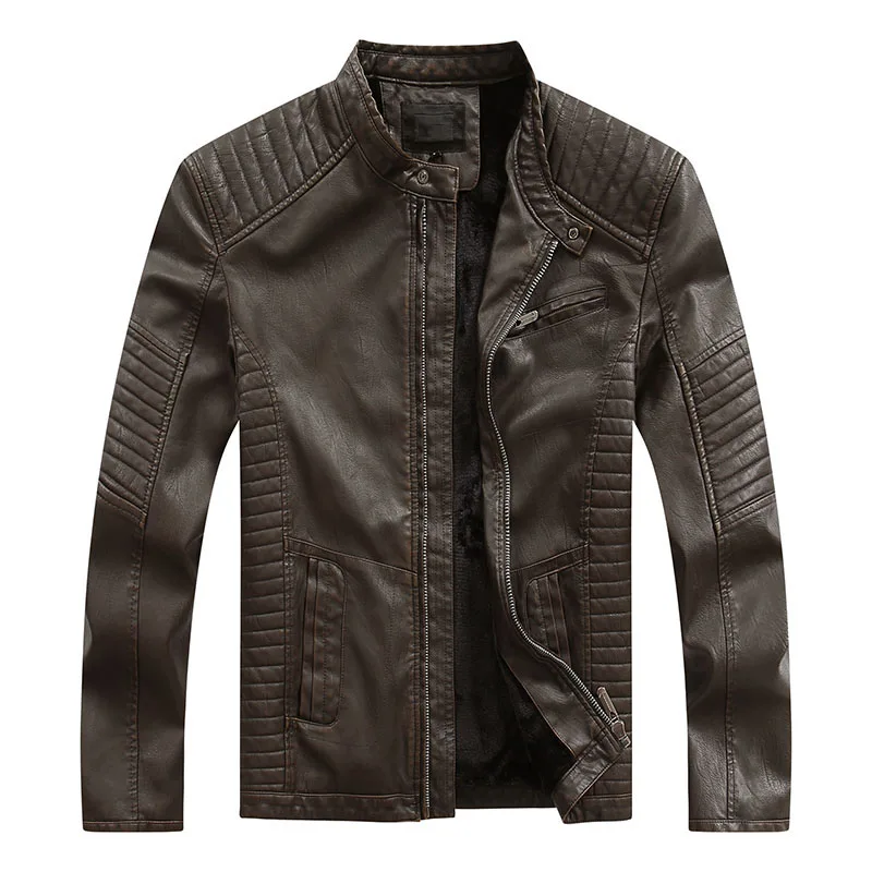Новое поступление мужские кожаные куртки Брендовая верхняя одежда мотоциклетная кожаная куртка Мужские Jaqueta De Couro Masculina мужские кожаные