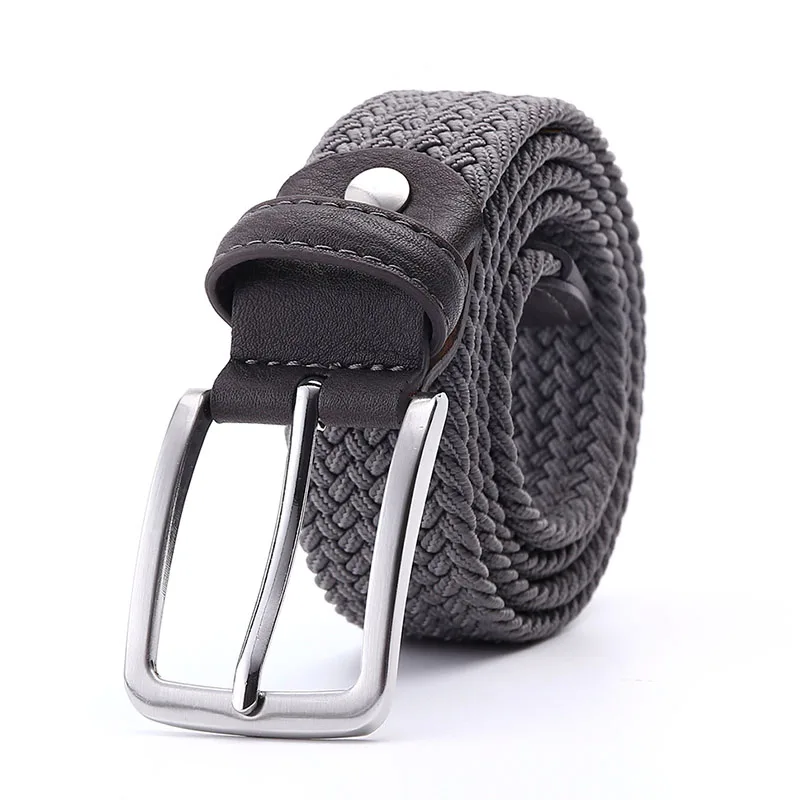 Green Longer Elastic Belts For Men Woven Braided Fabric Comfort Stretch Casual Belts 1-3/8" Wide Hot Metal Stretch 160 cm Belt images - 6