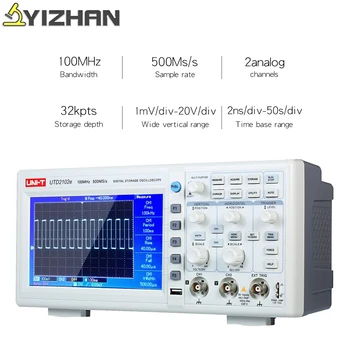 

100MHz 500Ms/S 7" TFT Digital Oscilloscope Bench LCD Scopemeter Logic Analyzer Bandwidth 2 Channels Storage Portable UTD2102e