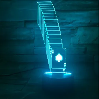 

3D Lamp Poker Magic Pretty Gift for Infant Touch Sensor Color Changing with Remote Awesome Decoration for Led Night Light Lamp