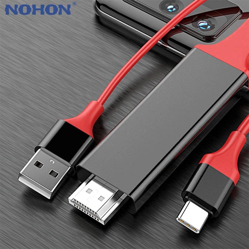 USB C to HDMI-compatible Cable Type-C Thunderbolt 3 for MacBook Samsung S21 S10 A51 Huawei P40 p30 iPad Pro | Электроника