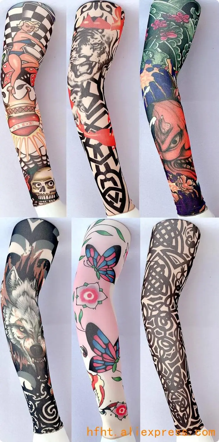 

Beauty Tattoo Sleeve (Seamed), Butterfly Wolf Clown High Elastic Arm Warmers HT010-102, Length 47CM