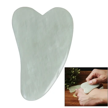 

1PC Natural Jade Guasha Board Scraching Facial Eyes Scraping Gua Sha SPA Massage Tool Acupoints Plate Massager Beauty Body Care