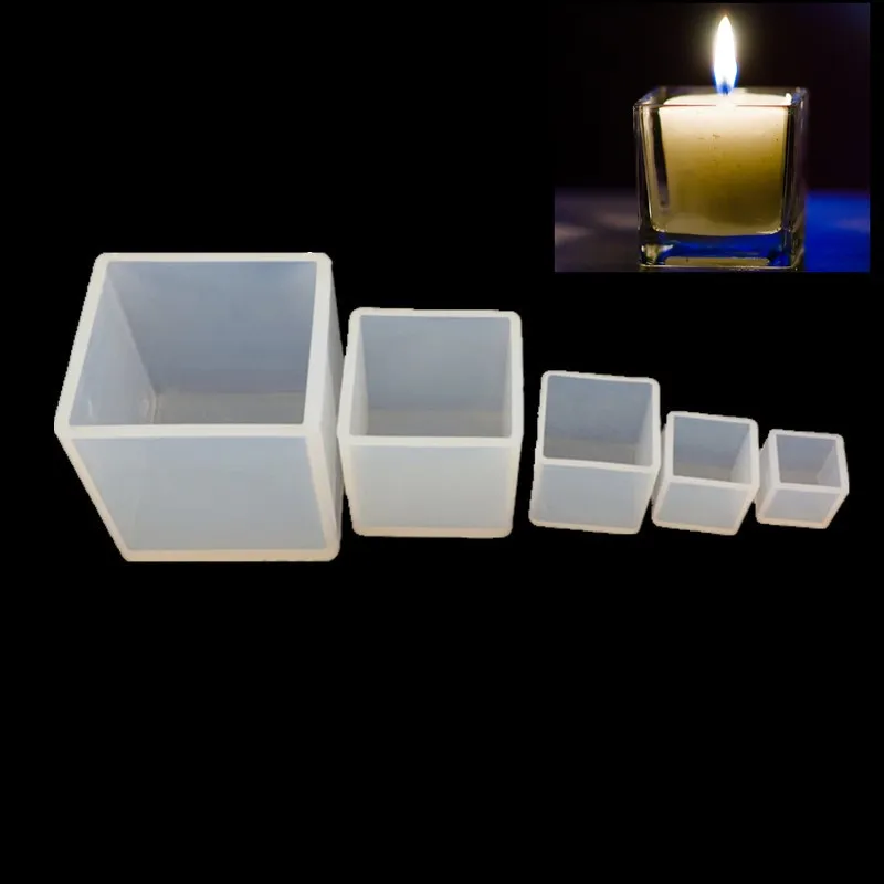 

1PC Cube Shape Candle Silicone Mold DIY Gypsum Plaster Crafts Mould Square Silicone Soap Candle Resin Molds