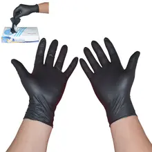 50 шт./упак. Одноразовые черные нитриловые перчатки, перчатки для экзамена симметричная для медицинских дом тату-перчатки S/M/L/XL