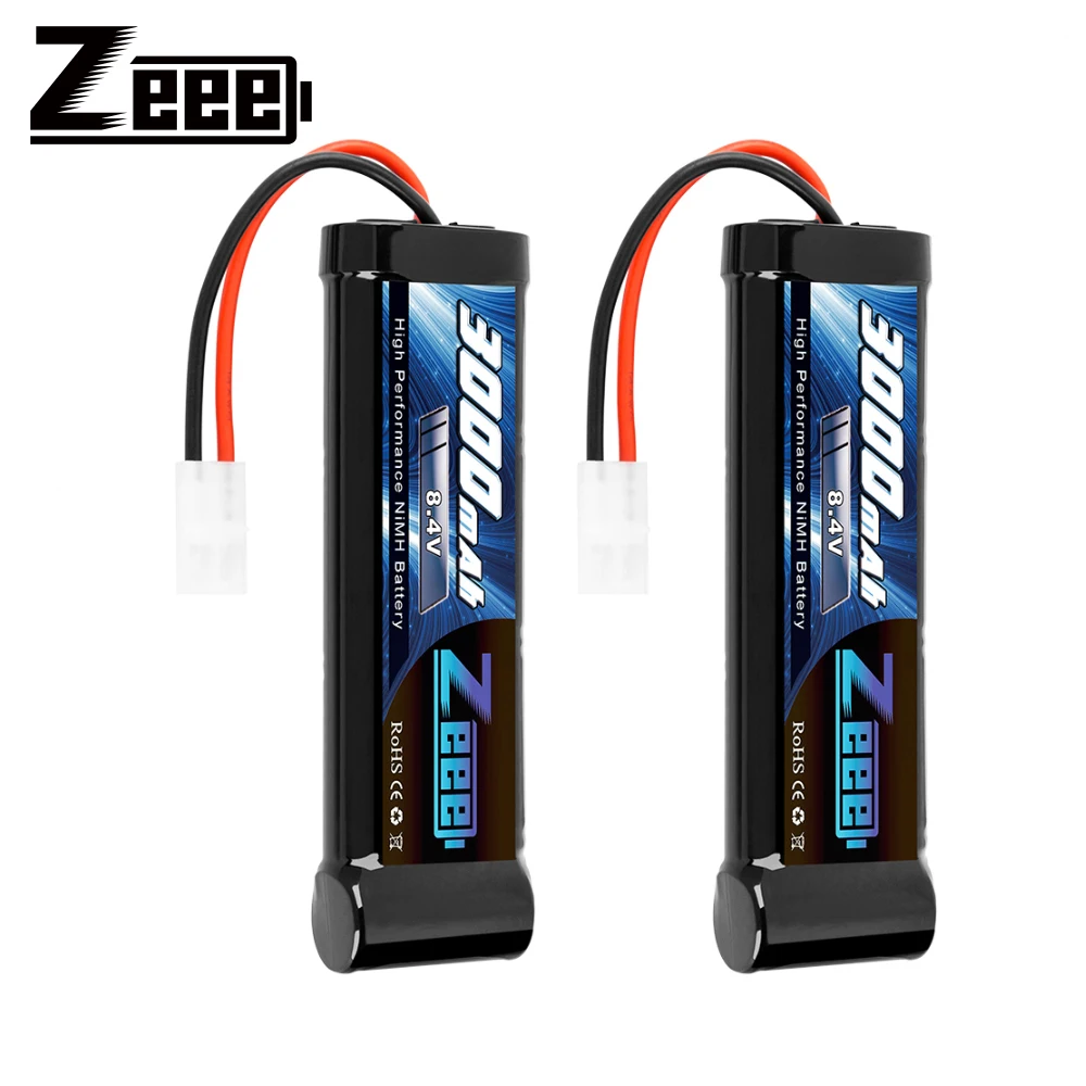 2Pcs Zeee 8.4V 3000Mah Rc Lipo Batteria Con Tamiya Plug Batteria Nimh Ad Alta Potenza Per Rc Car Hpi Tamiya Kyosh Losi Parte Collegata
