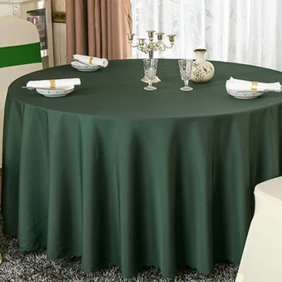 Ресторанная белая круглая скатерть из полиэстера однотонная скатерть для гостиничного Банкет Ресторан домашний декор - Цвет: Dark Green