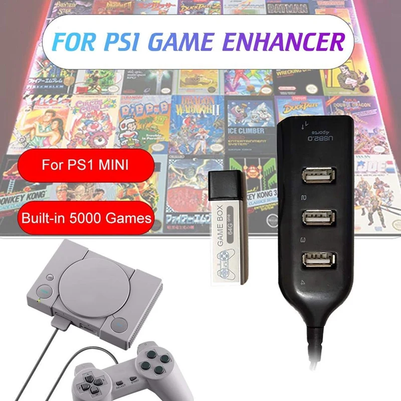 

BESTUSB Flash Drives Game Stick Open Source Simulator 64G Built-In 5000 Games for PS1 Mini Game Pack