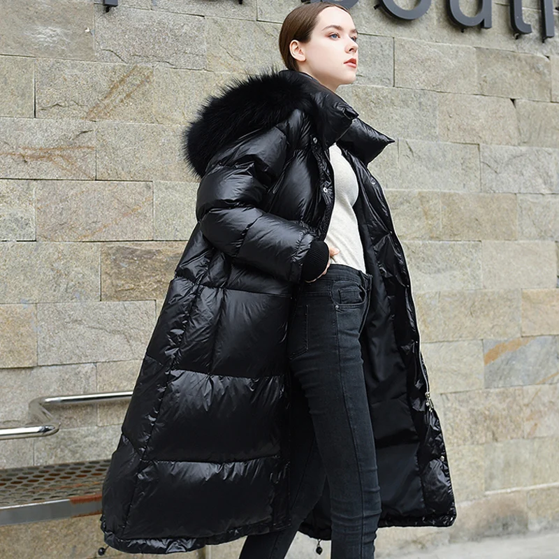 Umeko Warm Autumn Winter Faux Fur Hooded Long