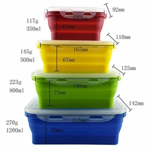 4 шт./компл. Еда Коробки для обедов Портативный складной фруктовый салат хранения Контейнер для бэнто