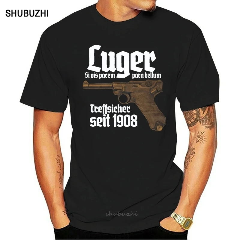 Первоклассная футболка Luger Pistole 08 Парабеллум женская одежда | Мужская