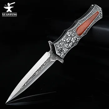 

Outdoor Multifunctional Survival Carved Folding Knife High Hardness Self-defense Knife Wild Hunting Knife