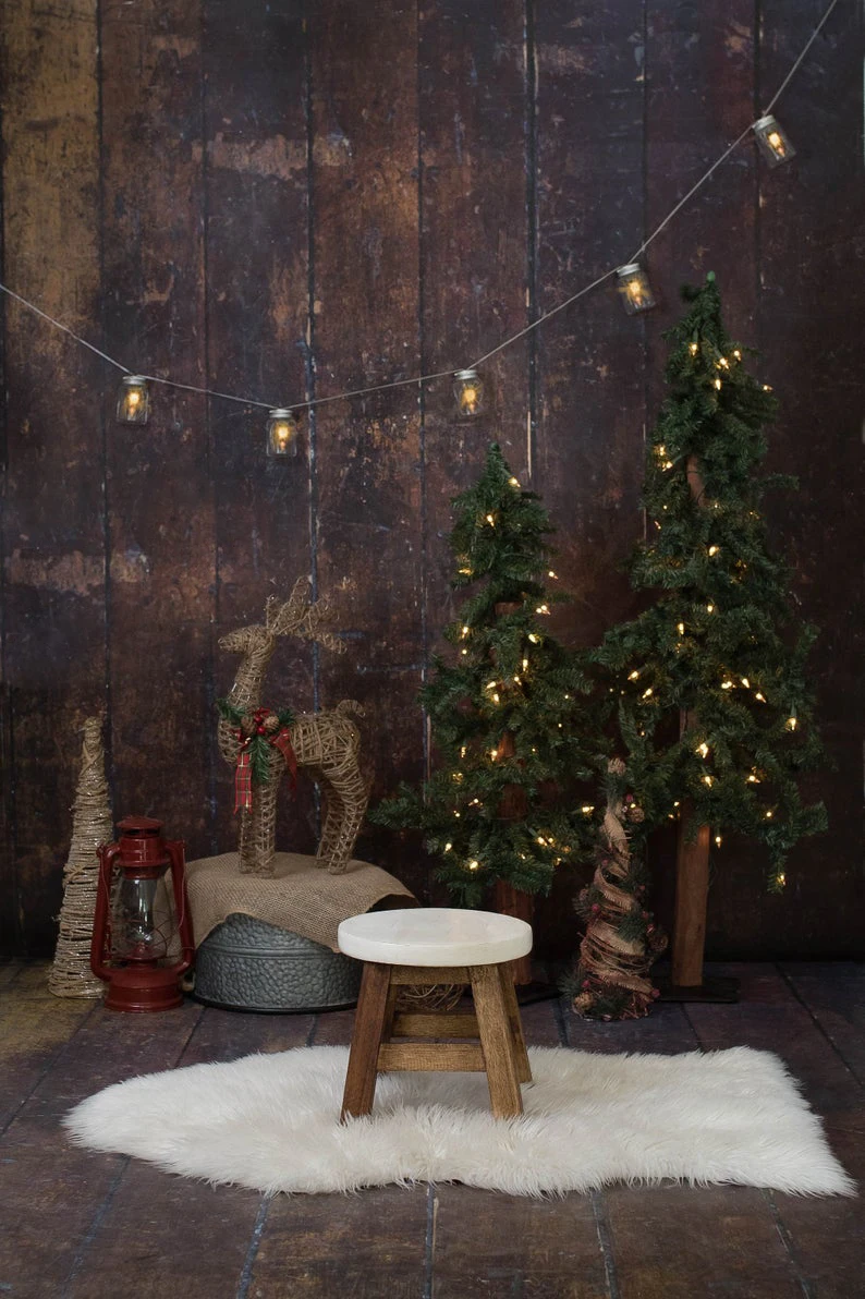 

Christmas backdrops xmas party photography background tree elk wapiti rustic warm peace wood house lights photo studio props