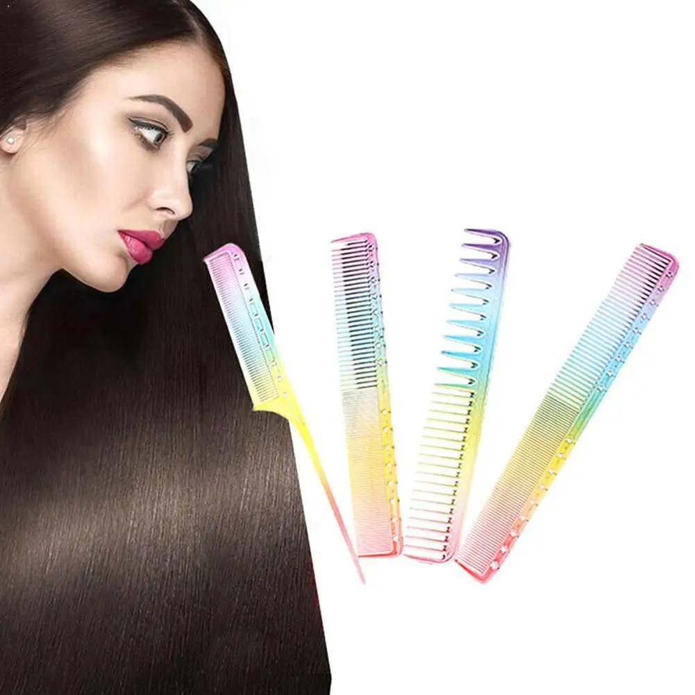 

Anti-static Rainbow Hair Comb Double-head Entangled Hair High Temperature Brush Resistant Comb Salon Tools Styling Straight R4M0