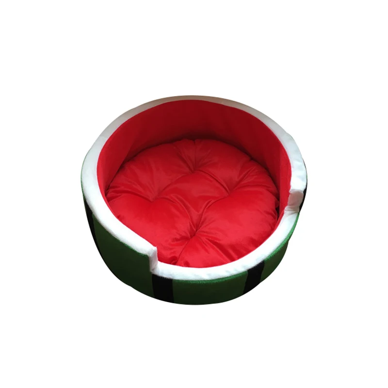 Cute Kennel House Warm Watermelon Modeling Dog Bed Mat Sofa Pet Cat Bed for Dogs Fruit Bed S M L