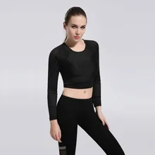 Женские футболки для йоги, сексуальный спортивный топ, стиль фитнеса, кроп Топ, Однотонная рубашка для бега, спортивная одежда для спортзала, майки, спортивная одежда