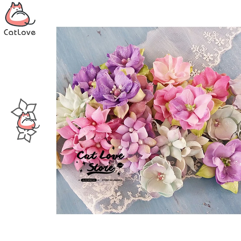 

2PCS Poinsettia Flower Metal Cutting Dies Scrapbooking Stencil Die Cuts Card Making Decorative Craft Embossing New Dies For 2019