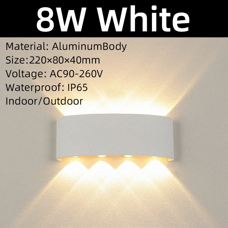 LED Wall Lamps IP65 Waterproof Indoor Outdoor Lighting Aluminum Wall Light For Home Bedroom Bedside Living Room Led Garden Porch black wall lights Wall Lamps