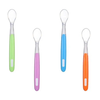 

Baby Soft Silicone Spoon Newborn Infant Feeding Care Safety Tool Baby Dishes Food Grade Candy Color Tableware Infant Utensils