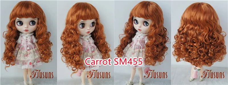 JD311 9-10inch 10-11inch Synthetic mohair BJD wigs Long European wave Blythes Doll hair