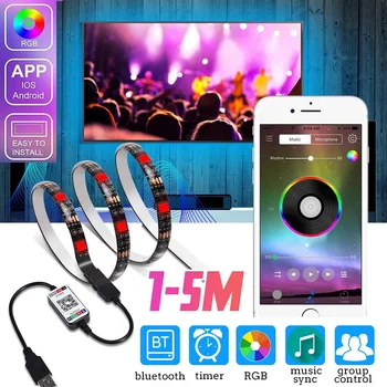 

DC5V USB LED Strip RGB 1M 2M 3M 4M 5M Bluetooth APP control Flexible Light TV Background Waterproof Tape for Apple and Android