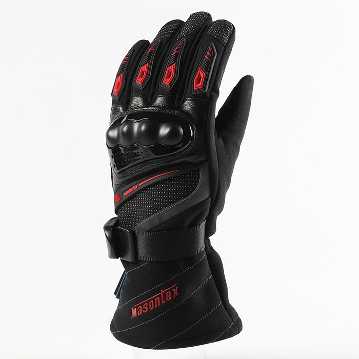 Masontex мотоциклетные перчатки зимние ветрозащитные водонепроницаемые мотоциклетные перчатки мужские перчатки для мотокросса внедорожные перчатки мотоциклетные перчатки с сенсорным экраном - Цвет: M37 red